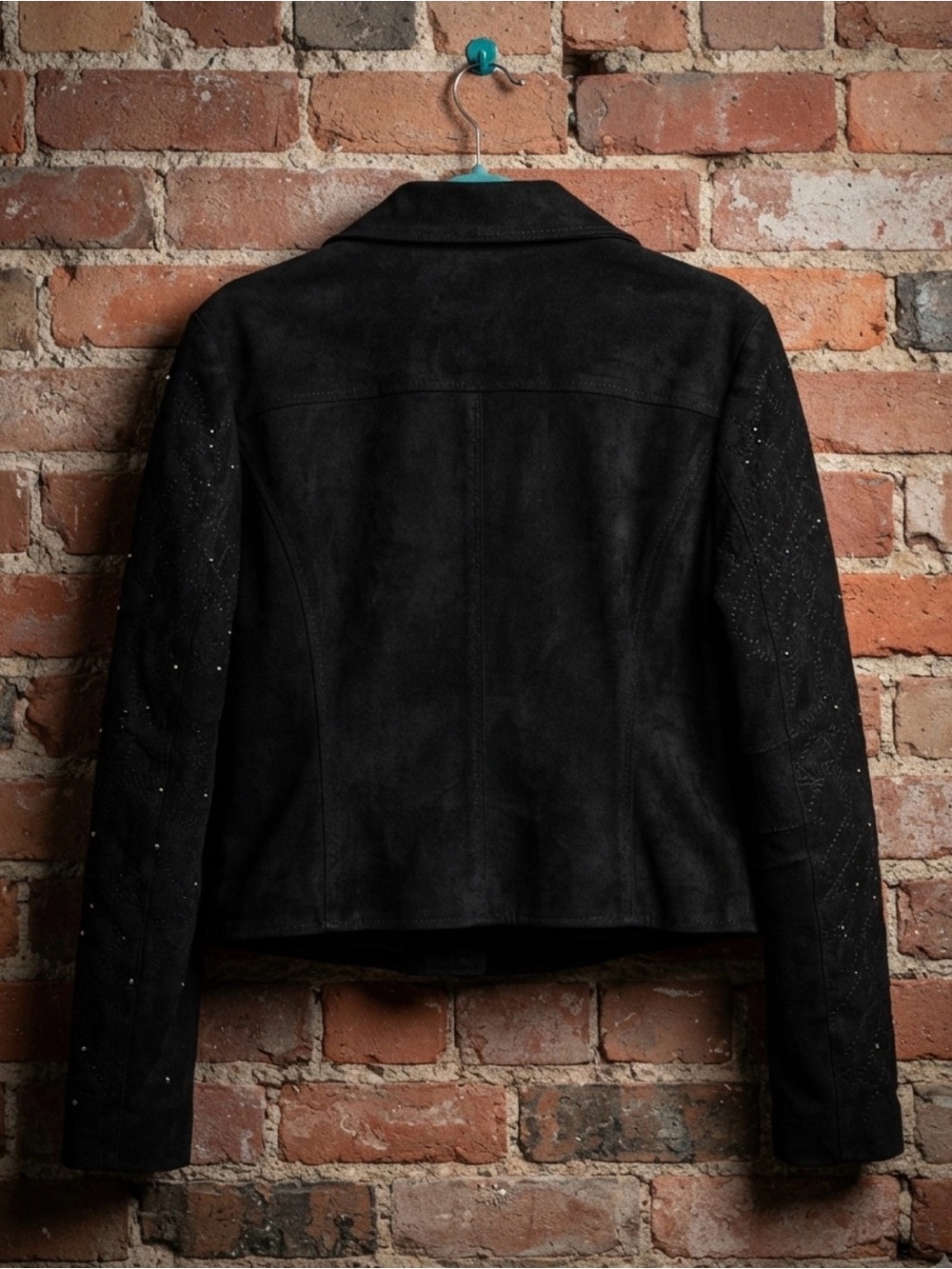NWT Buffalo David Bitton Black Studded Faux Suede / Microsuede Moto Jacket - Picture 2 of 9